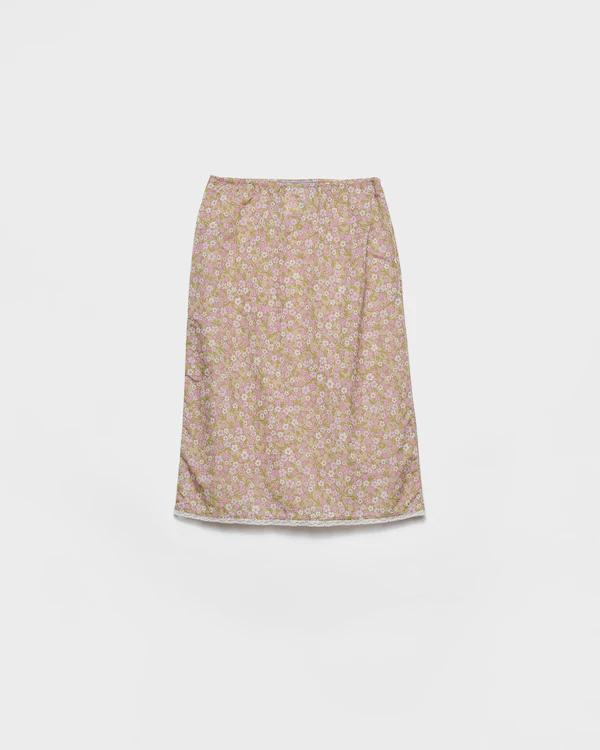 Blomstermönstrad Re-Nylon-midiskjorta