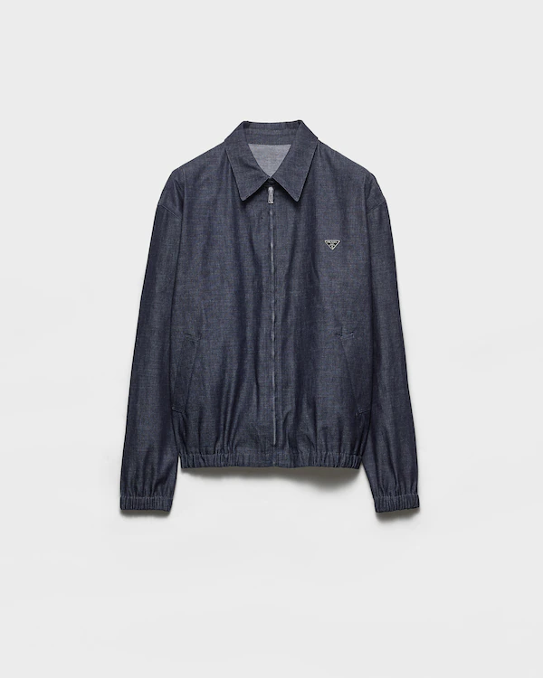 Chambray-denim blousonjacka med zipp Chambray-denim blousonjacka med zipp