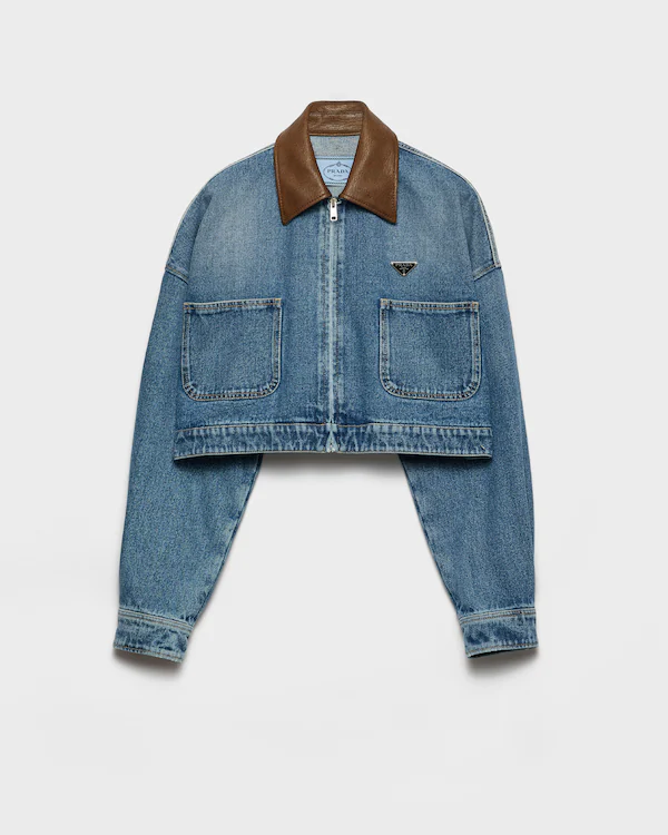 Kortad denimjacka