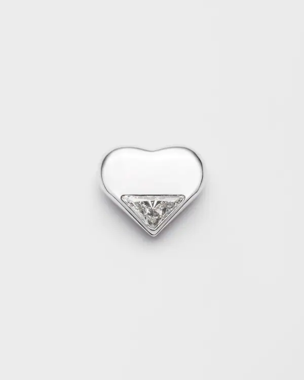 Eternal Gold Nano Heart-öring i vit guld med laboratorieodlat diamant