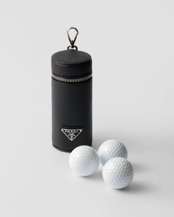 Saffianläder golfbollskrin