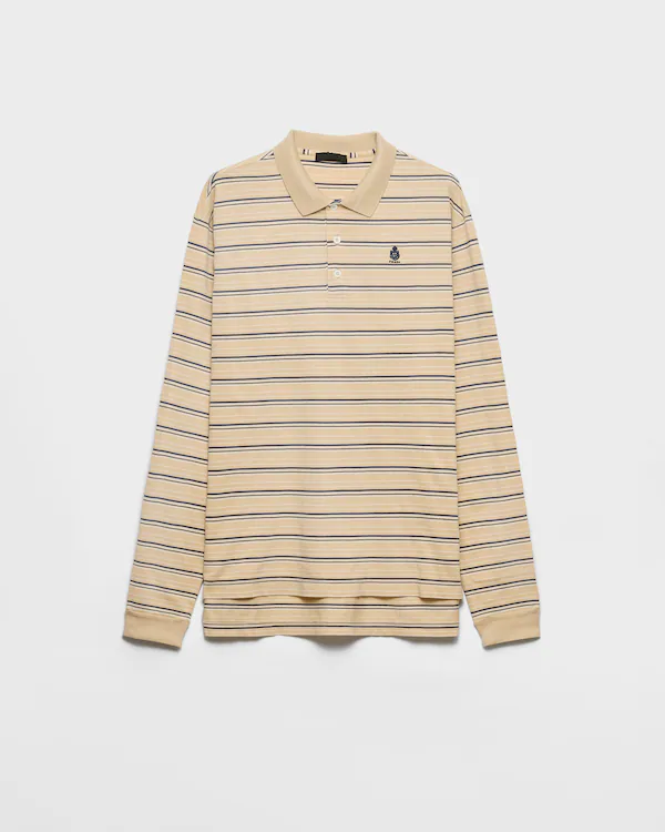 Streckad bomullspiqué poloshirt