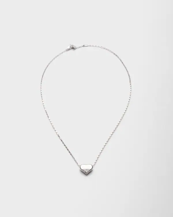 Eternal Gold Nano-hjärta halsband i vit guld med laboratorieodlingad diamant