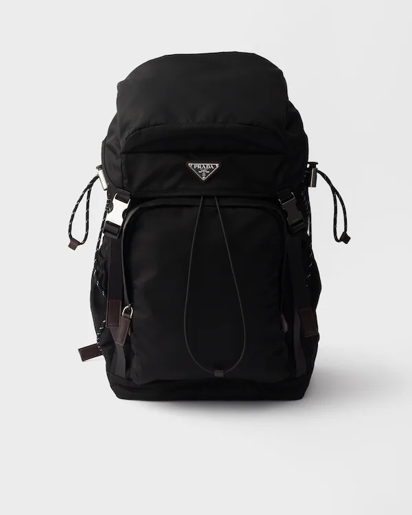 Prada Speedrock Re-Nylon och läder ryggsäck