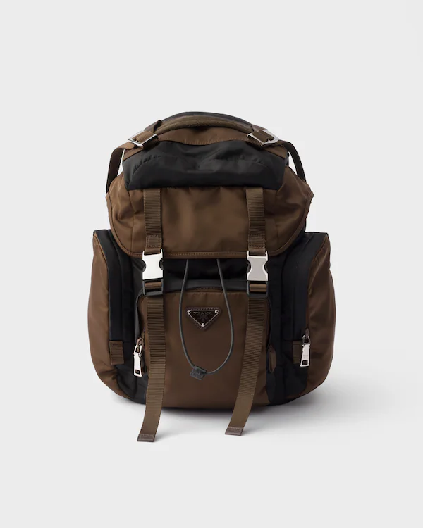 Re-Nylon och läder ryggsäck