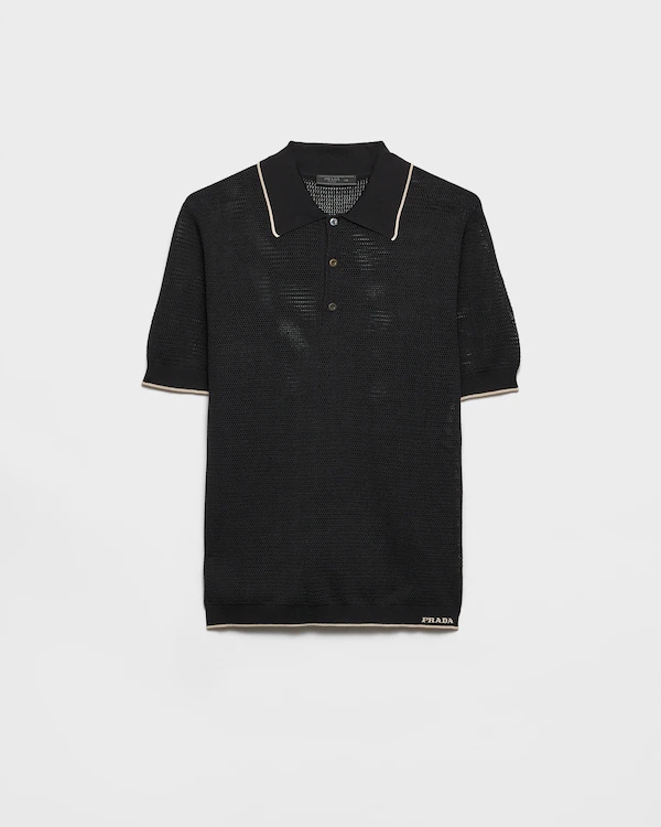 Silk och bomullspoloshirt