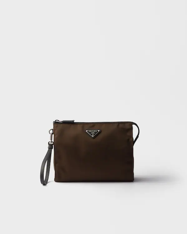 Necessaire i re-Nylon och Saffianoleder