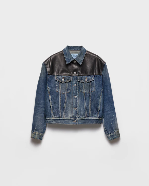 Denim- och läderjacka