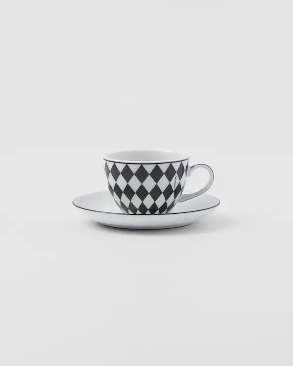 Fyra porfyrkaffeaskar i porfyr - Schackmönster