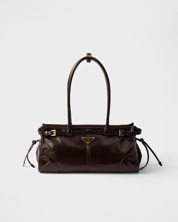 Prada Bonnie medelstor läderhandväska