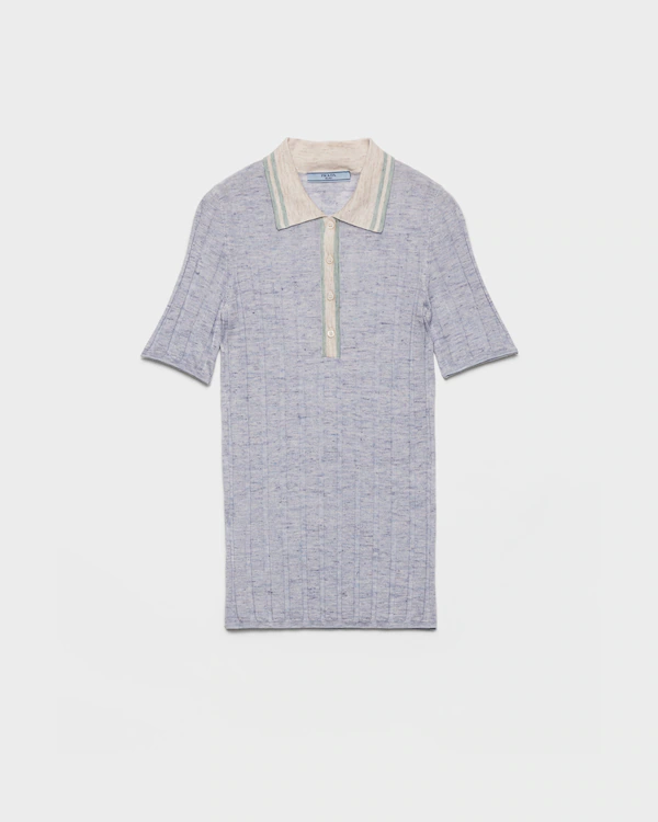 Cashmere, siden och linne polotröja