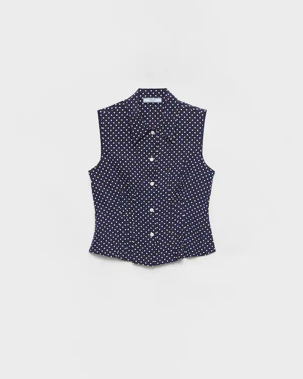Ärmelös polkadott marokkanskt sidenkavaj