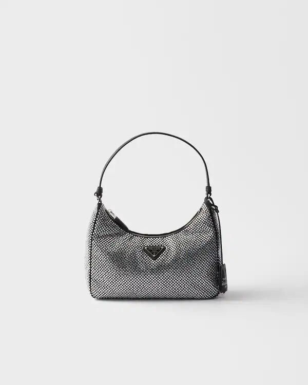 Prada Re-Edition 2005 mini-glasstänkt satinstaske