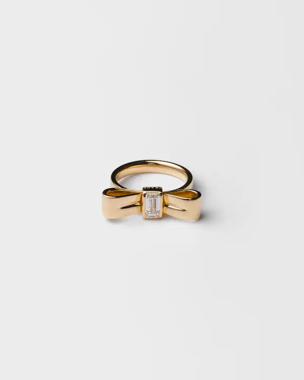 Eternal Gold Bow ring - Guld med laboratorieodlingad diamant