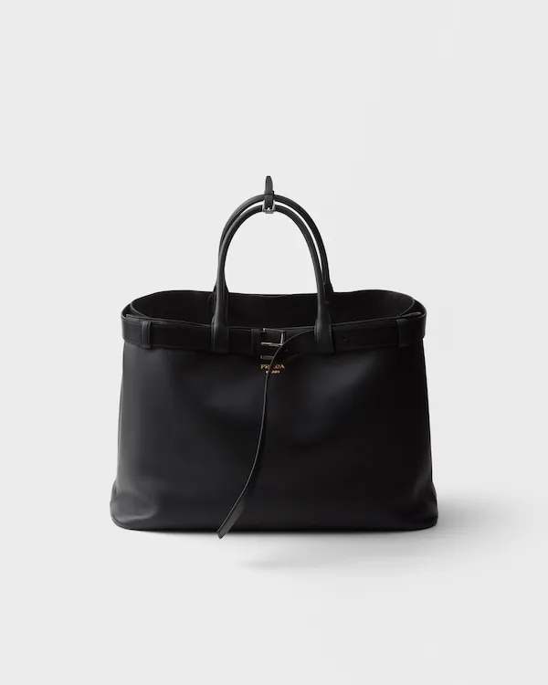 Prada-remmig läderbagage med rem