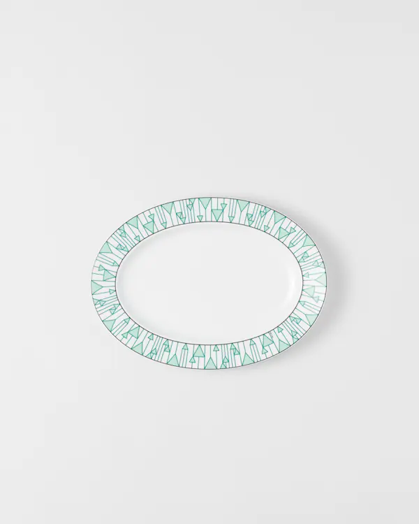 Medium porcelän serveringsplatta – Wien Grön Medium porcelän serveringsplatta - Wien Grön