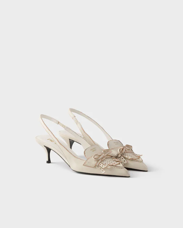 Läder slingback pumps