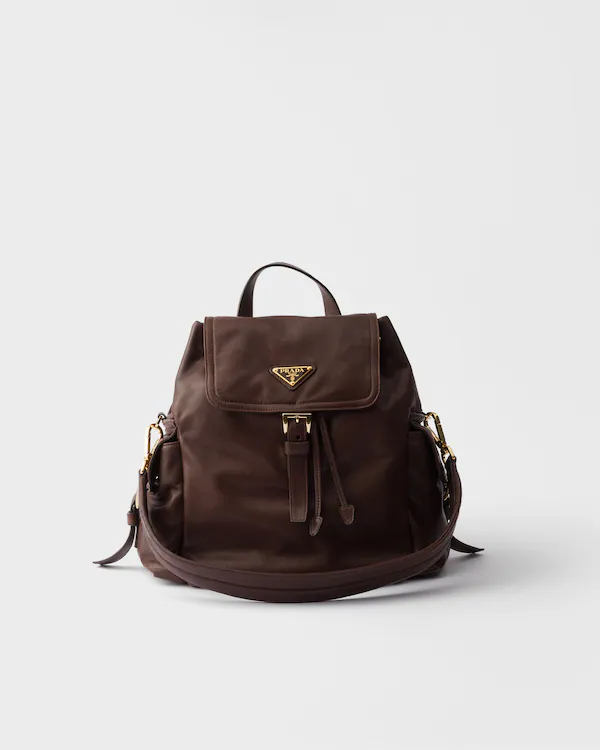 Prada Explore-mellanstor nappaleder ryggsäck