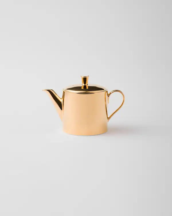 Porcelan teapott - Fast guld