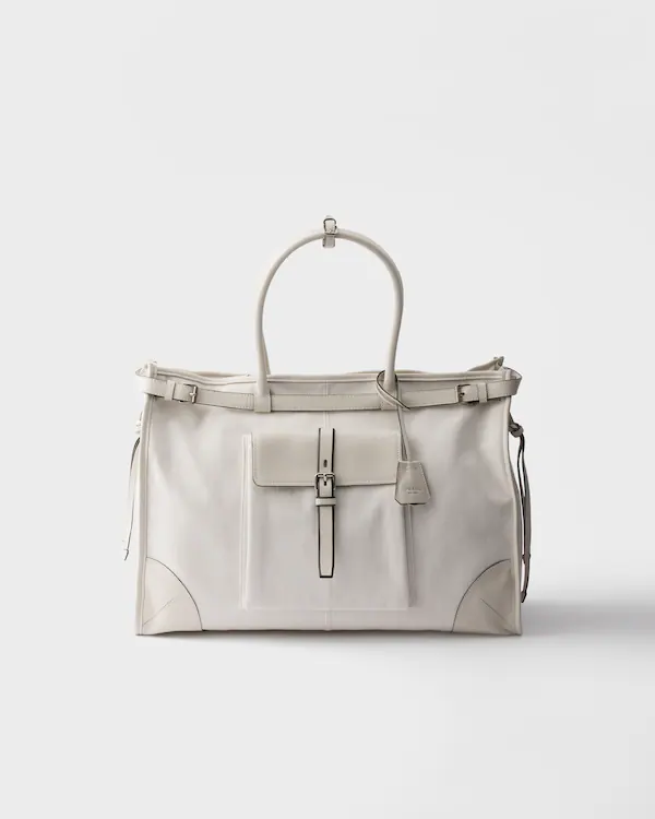 Prada Bonnie-rygga och läderhandtagstas