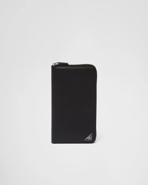 Saffianläder med zippande omslag