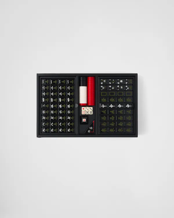 Saffianläder Mahjong-spel