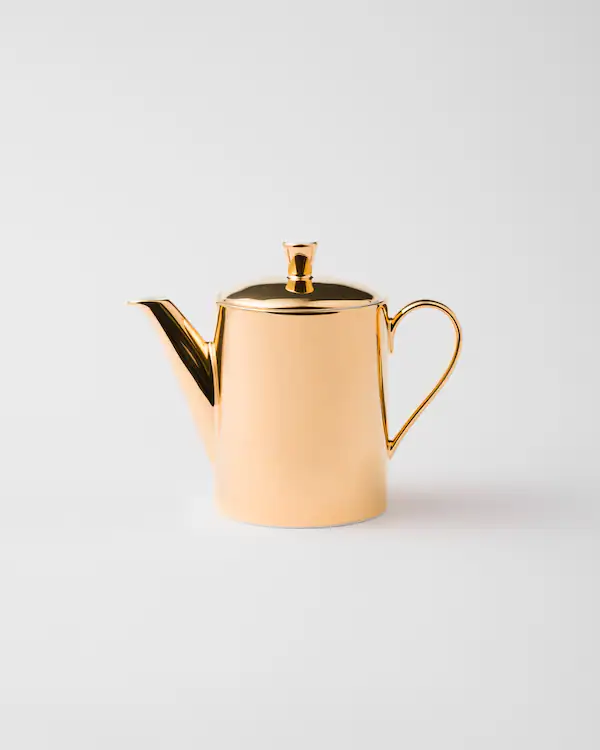 Porcelan kaffekanna - Fast guld