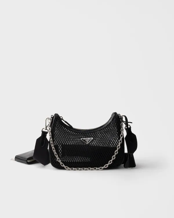 Prada Re-Edition 2005-nät- och borstade läderbagage