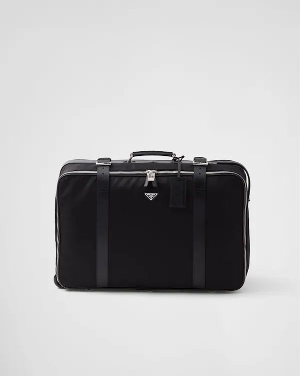 Liten re-nylon- och Saffianoleatherbagage