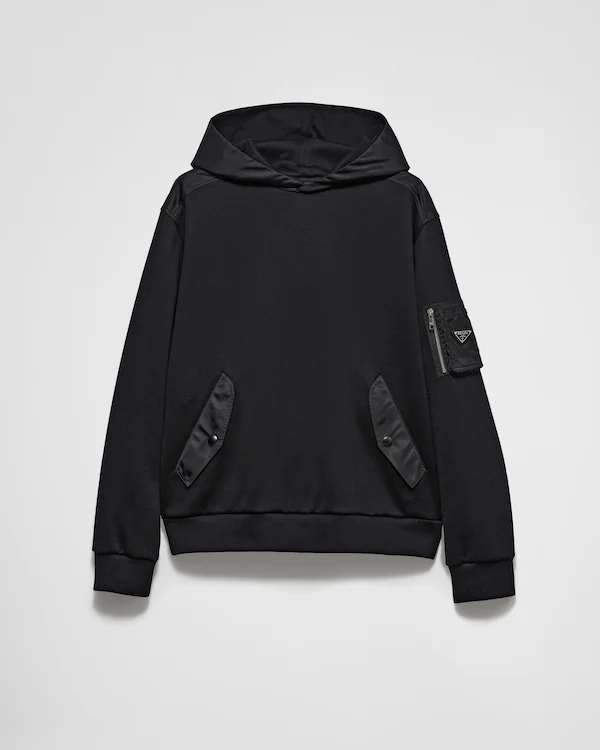 Gemensam bomullsfjäll- och Re-Nylon-hoodie