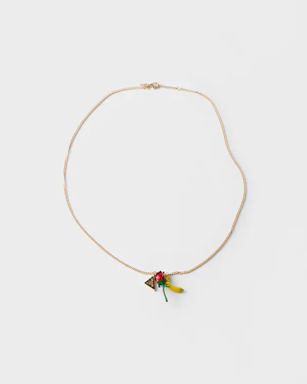 Målad metall halsband