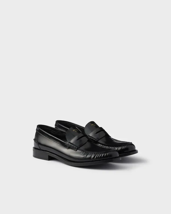 Borstad läderloafer Borstad läderloafer