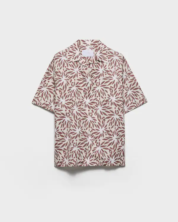 Mönstrad bomullsknäppshirt