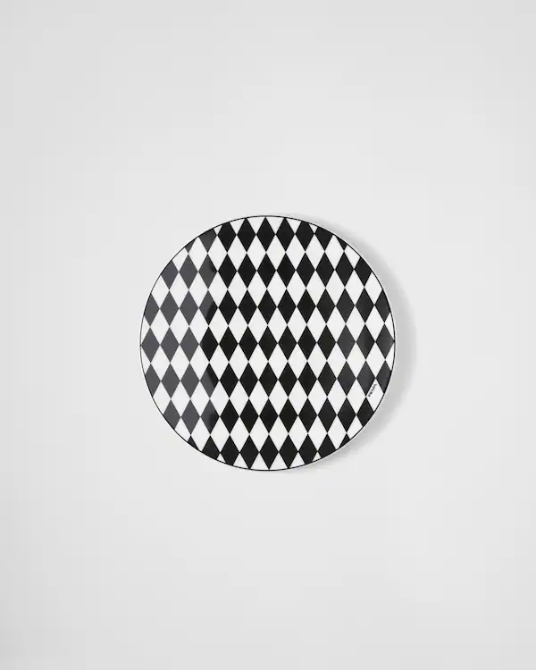 Porcelaintäckt skål - Schackmönster